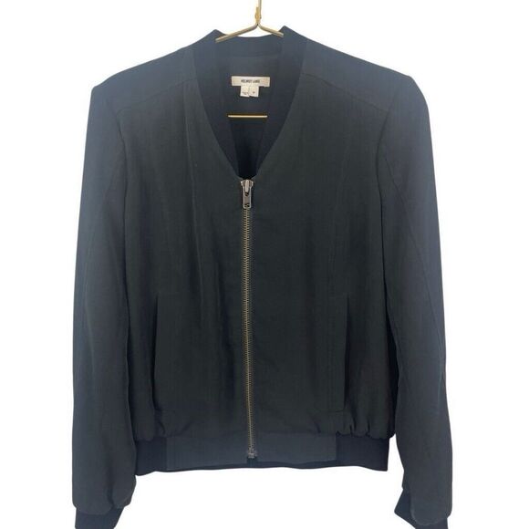 Helmut‎ Lang Women's Black Bomber Jacket Size Small - Picture 1 of 7
